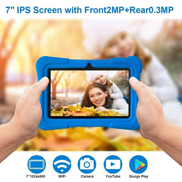 Pritom K7 Kids Education Tablet PC, 7.0 inch, 1GB+16GB, Android 10 Allwinner A50 Quad Core CPU, Support 2.4G WiFi / Bluetooth / Dual Camera, Global Version with Google Play(Blue)