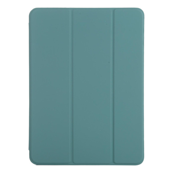 iPad Pro 12.9 inch(2020) Horizontal Flip Ultra-thin Double-sided Clip Non-buckle Magnetic PU Leather Tablet Case With Three-folding Holder & Sleep / Wake-up Function(Green)