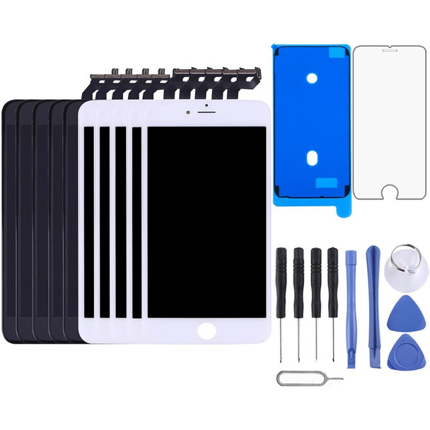 5 PCS Black + 5 PCS White LCD Screen and Digitizer Full Assembly with Frame for iPhone 6s Plus