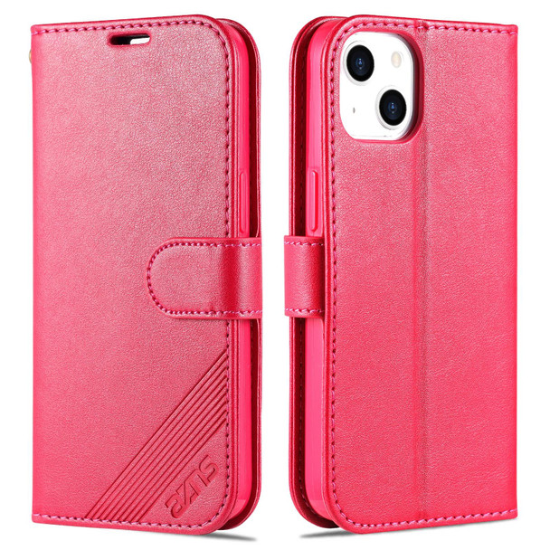 AZNS Sheepskin Texture Horizontal Flip Leatherette Case with Holder & Card Slots & Wallet - iPhone 13 mini(Red)