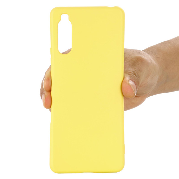 Sony Xperia 10 III Pure Color Liquid Silicone Shockproof Full Coverage Case(Yellow)