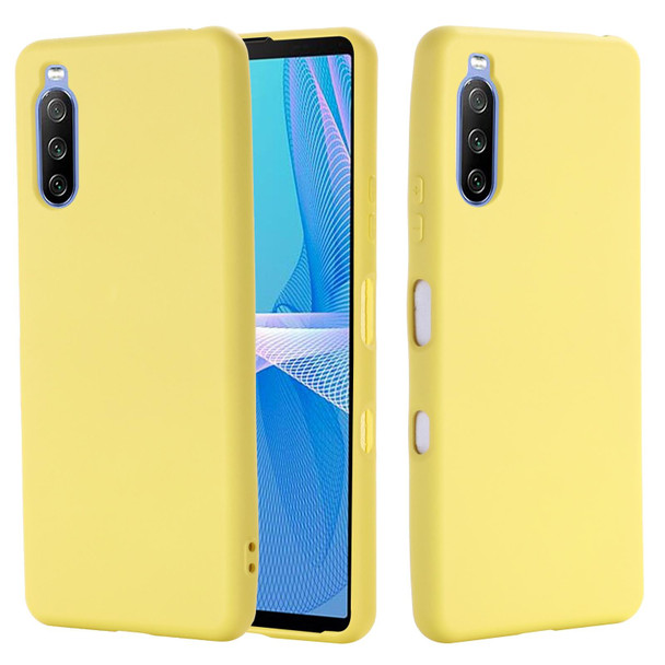 Sony Xperia 10 III Pure Color Liquid Silicone Shockproof Full Coverage Case(Yellow)