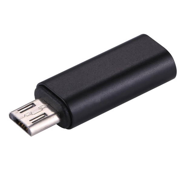 8 Pin Female to Micro USB Male Metal Shell Adapter, - Samsung / Huawei / Xiaomi / Meizu / LG / HTC and Other Smartphones(Black)