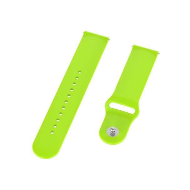 18mm Universal Reverse Buckle Wave Silicone Watch Band, Size:S(Lime)