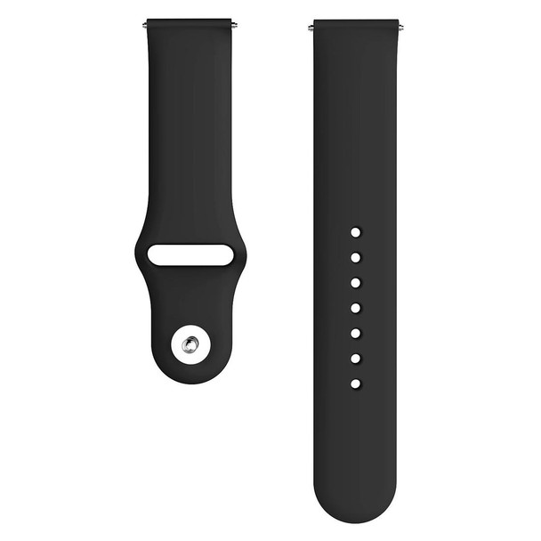 Samsung Galaxy Watch Active2 Bluetooth Version 44mm Smart Watch Solid Color Silicone Watch Band, Size:L (Black)