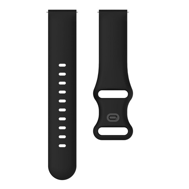 22mm - Samsung Galaxy Watch Active 3 45mm Butterfly Buckle Silicone Watch Band(Black)