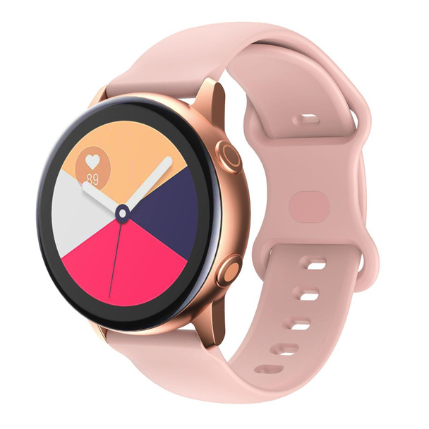 22mm - Samsung Galaxy Watch Active 3 45mm Butterfly Buckle Silicone Watch Band(Pink)