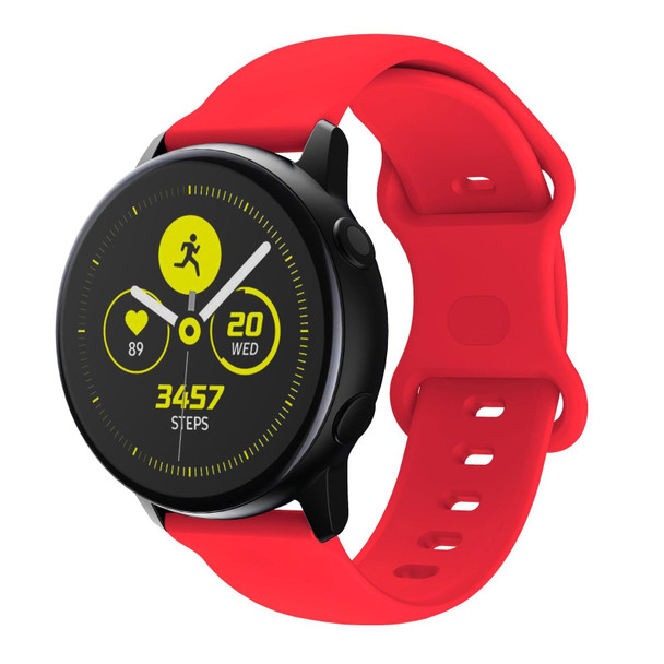 20mm - Samsung Galaxy Watch Active 3 41mm Butterfly Buckle Silicone Watch Band(Red)