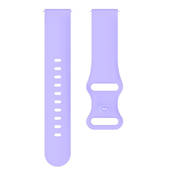 20mm - Samsung Galaxy Watch Active 3 41mm Butterfly Buckle Silicone Watch Band(Purple)