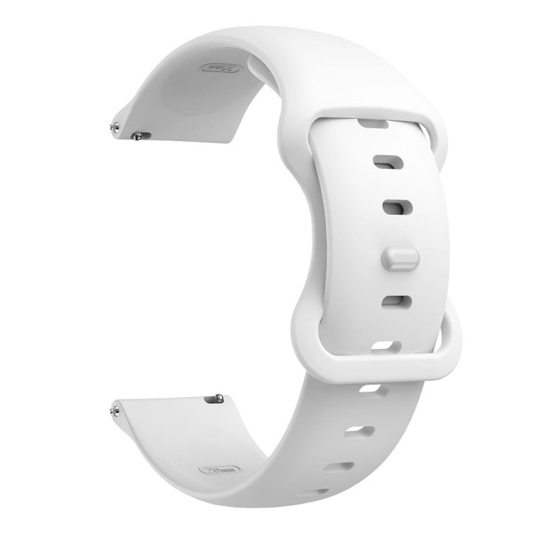 20mm - Samsung Galaxy Watch Active 3 41mm Butterfly Buckle Silicone Watch Band(White)