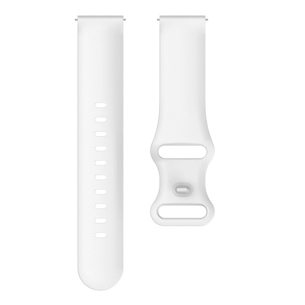 20mm - Samsung Galaxy Watch Active 3 41mm Butterfly Buckle Silicone Watch Band(White)