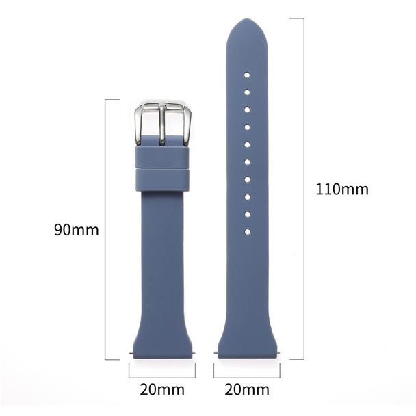 20mm T-shaped Buckle Silicone Watch Band(Ice Blue)