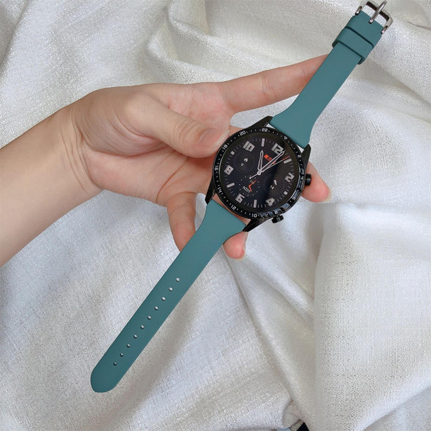20mm T-shaped Buckle Silicone Watch Band(Pine Needle Green)