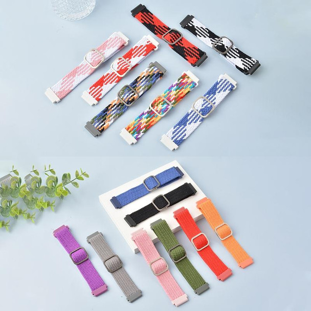 22mm Universal Adjustable Nylon Braided Elasticity Watch Band(Rainbow)