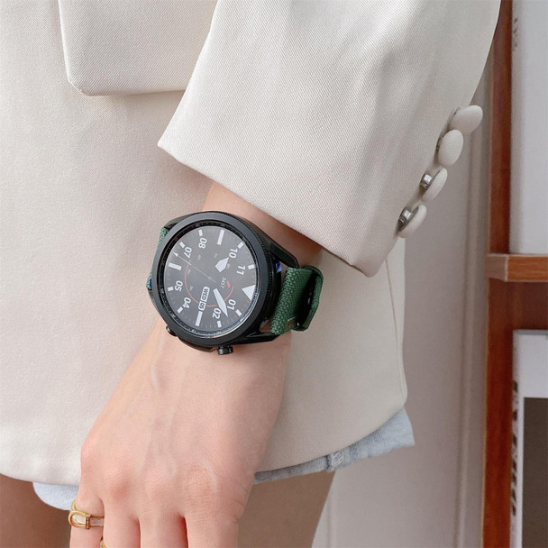 22mm - Samsung / Huawei Smart Watch Universal Three Lines Canvas Watch Band(Brown)