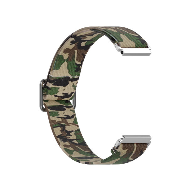 20mm - Samsung Galaxy Watch3 41mm Adjustable Elastic Printing Watch Band(Camouflage Green)