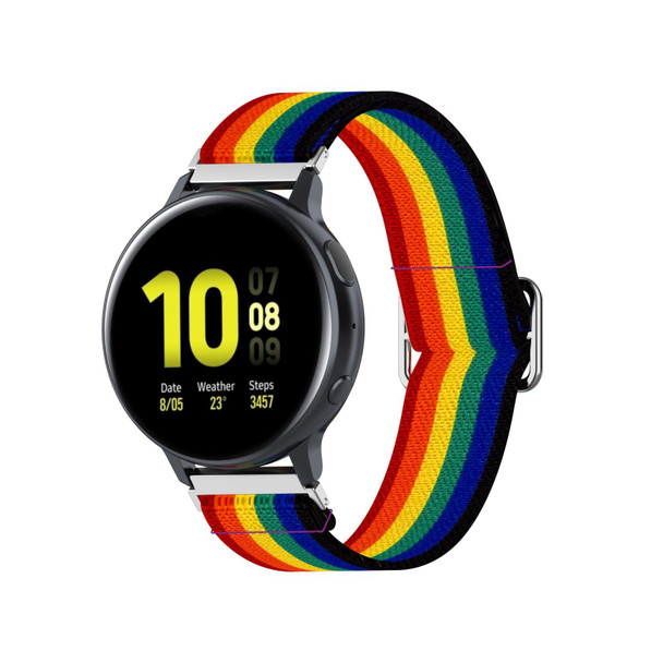 20mm - Samsung Galaxy Watch Active2 / Active Adjustable Elastic Printing Watch Band(Rainbow)