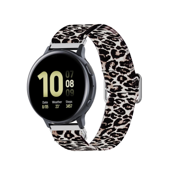 20mm - Samsung Galaxy Watch Active2 / Active Adjustable Elastic Printing Watch Band(Leopard)