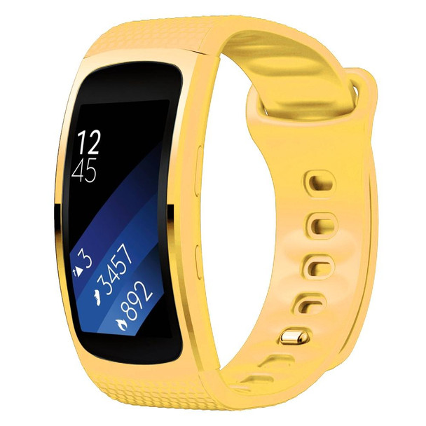 Samsung Gear Fit2 Pro Silicone Watch Band, Size:L(Yellow)