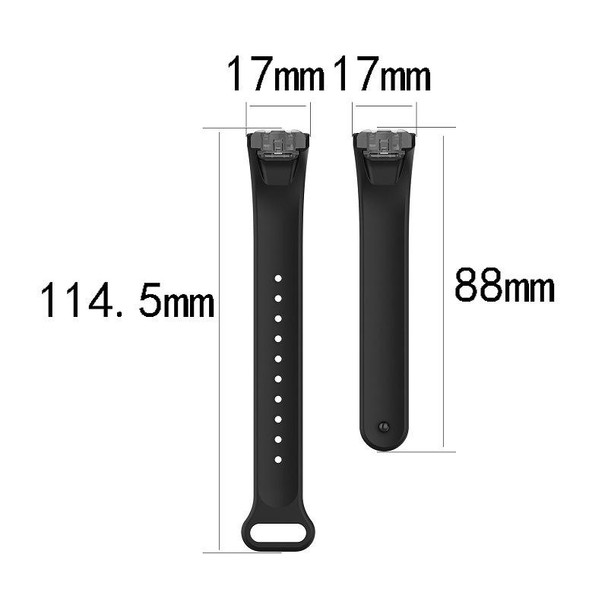 Samsung Galaxy Fit SM-R370 Silicone Glossy Nail Button Watch Band(Black)