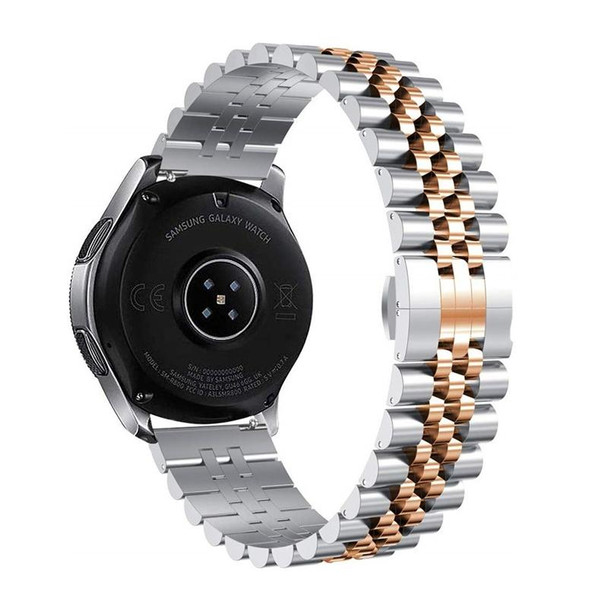 20mm - Samsung Galaxy Watch 3 41mm Five Beads Steel Watch Band(Silver Rose Gold)