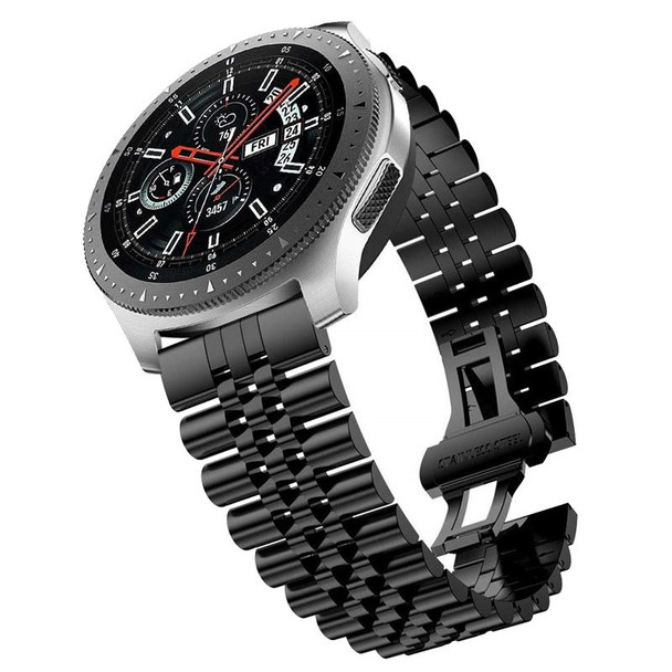 20mm - Samsung Galaxy Watch 3 41mm Five Beads Steel Watch Band(Black)