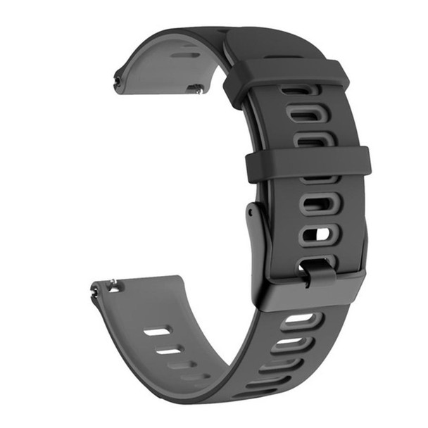 20mm - Huawei Watch GT2e 42mm / Samsung Galaxy Watch Active 2 Silicone Watch Band(Black+Grey)