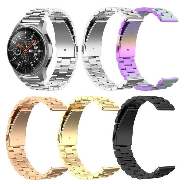 Huawei GT2/GT/Samsung Galaxy Watch 46mm R800/Samsung Gear S3 22mm 3-Beads Stainless Steel Watch Band(Colourful)