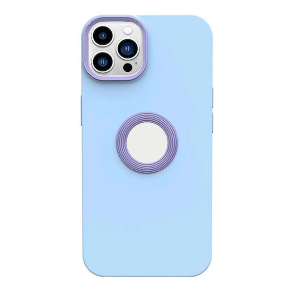 Contrast Color 3 in 1 TPU Phone Case - iPhone 12 Pro Max(Purple+Blue)