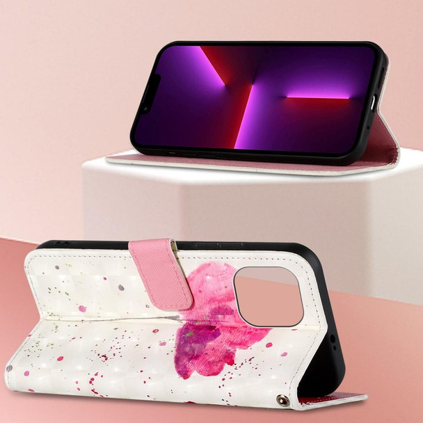 3D Painting Horizontal Flip Leatherette Phone Case - iPhone 14(A Flower)