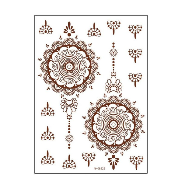 5 PCS Semi Permanent Brown Red Waterproof Lace Tattoo Sticker, Size: 208 x 148mm(W-0852S)