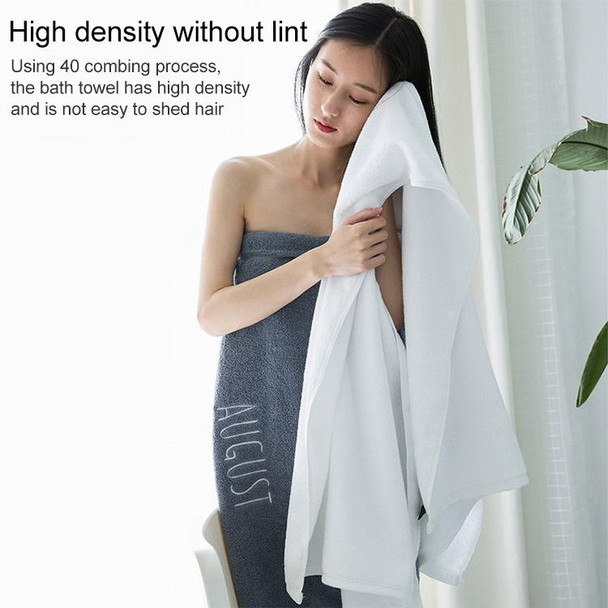 Month Embroidery Soft Absorbent Increase Thickened Adult Cotton Bath Towel, Pattern:August(Gray)