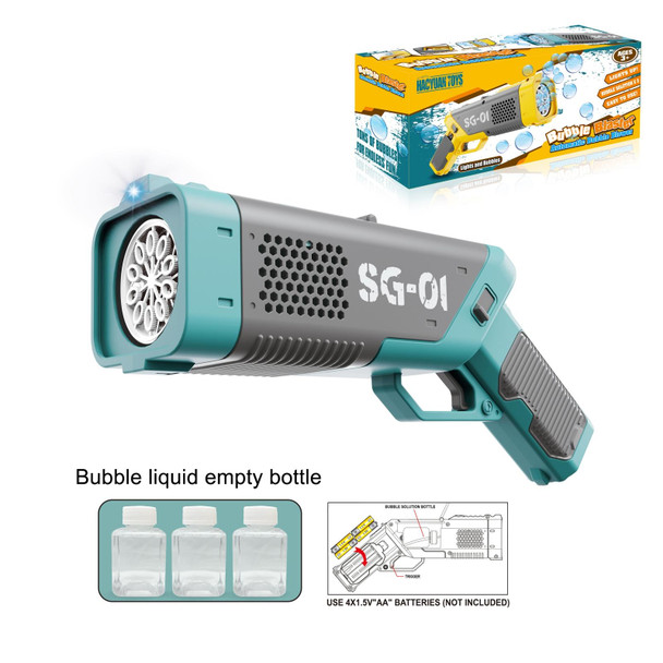 10 Holes Electric Light Fully Automatically Handheld Bubble Machine(Light Blue)
