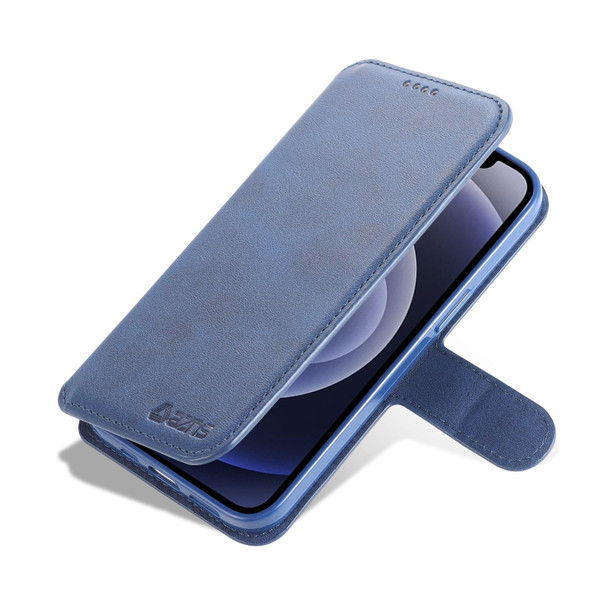 AZNS Calf Texture Horizontal Flip Leatherette Case with Holder & Card Slots & Wallet & Photo Frame - iPhone 13 mini(Blue)