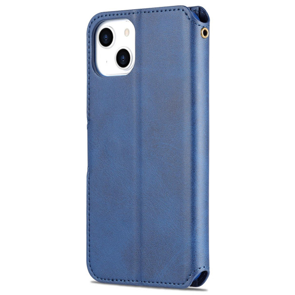 AZNS Calf Texture Horizontal Flip Leatherette Case with Holder & Card Slots & Wallet & Photo Frame - iPhone 13 mini(Blue)