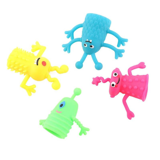 20 PCS Mini Finger Doll TPR Soft Rubber Monster Finger Cover Toys, Random Color and Style Delivery