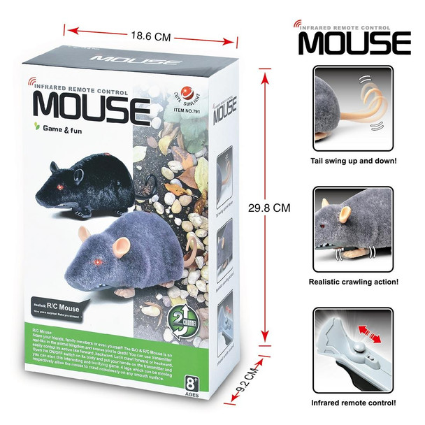 Remote Control Infrared Realistic RC Mouse Toy, Random Color Delivery