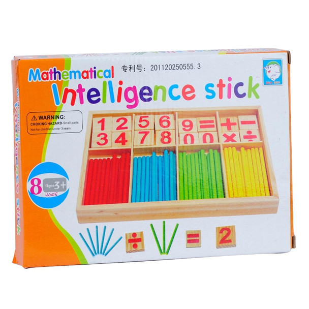 Intelligence Kids Toys Wooden Digit Mathematical Sticks