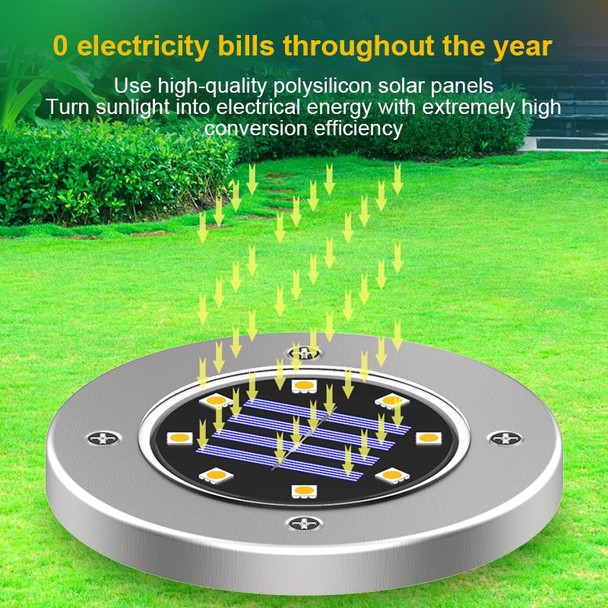 8 LEDs Colorful Dimmable Solar Outdoor Garden Lawn Light Sensor Type Intelligent Light Control Buried Light