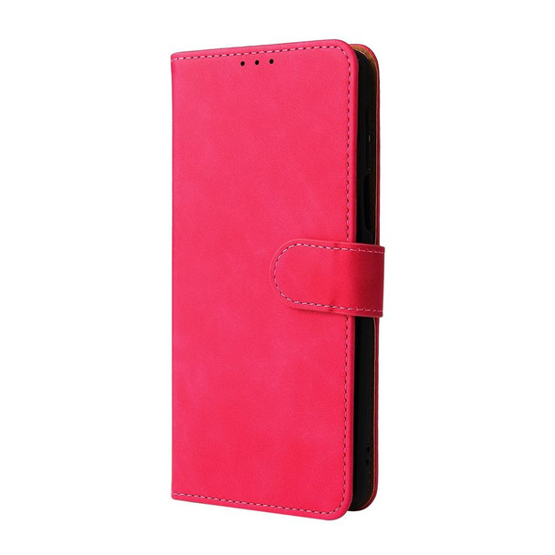 Solid Color Skin Feel Magnetic Buckle Horizontal Flip Calf Texture PU Leather Case with Holder & Card Slots & Wallet - Motorola Moto Edge 20 Pro(Rose Red)