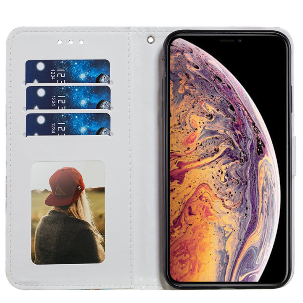 Painted Pattern Horizontal Flip Leather Case with Holder & Card Slots & Photo Frame - iPhone XS Max(Smoke Marble)