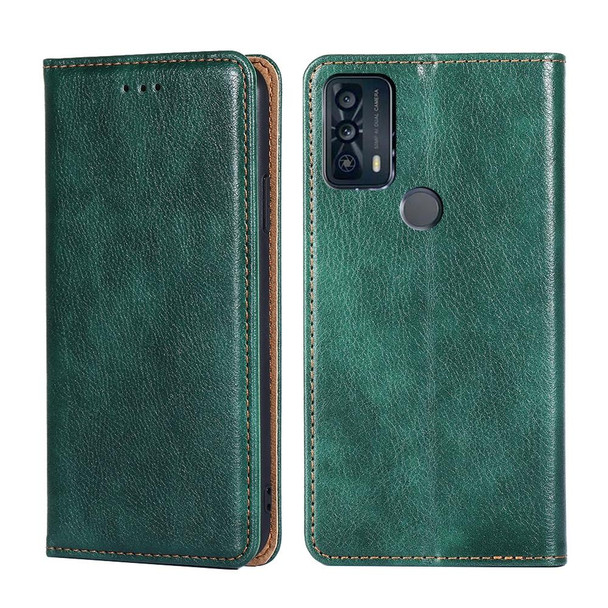 TCL 20B 6159K Pure Color Magnetic Leather Phone Case(Green)