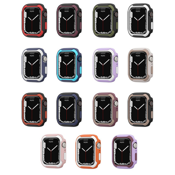 Detachable Two-color Watch Case - Apple Watch Series 7 45mm / 6&SE&5&4 44mm(Black Light Apricot)