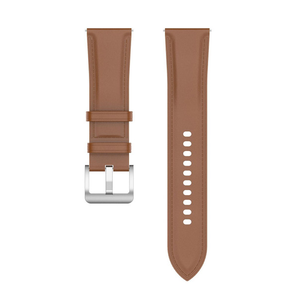 22mm Genuine Leatherette Watch Band for Huawei Watch GT3 46mm/GT2 46mm/Samsung Galaxy Watch3 45mm(Light Brown)