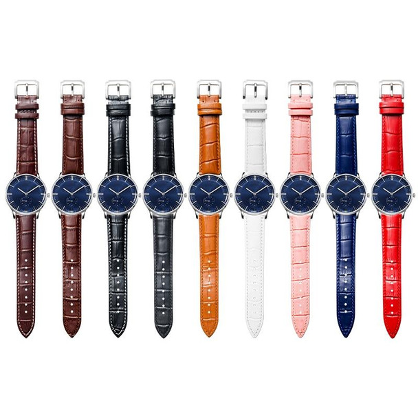 16mm Calf Leatherette Watch Band(Blue)