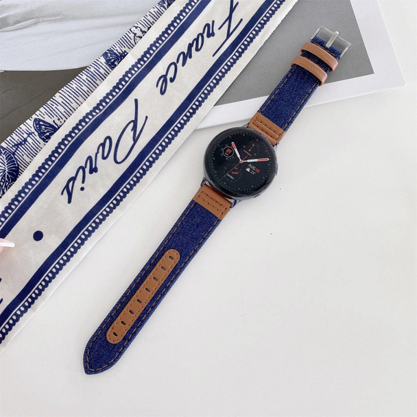 20mm Denim Leatherette Watch Band(Dark Blue)