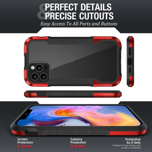 iPAKY Thunder Series Aluminum alloy Shockproof Protective Case - iPhone 12 Mini(Red)