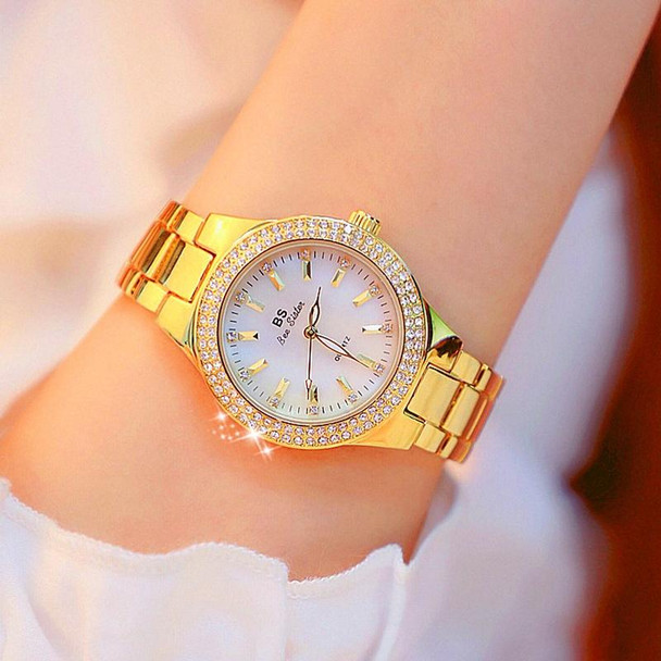 BS bee sister FA1258 Women Round Case Diamond Alloy Strap Watch(Gold)