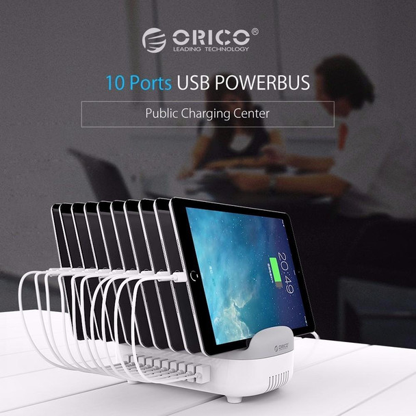 ORICO DUK-10P 120W 10 USB Ports Smart Charging Station with Phone & Tablet Stand(Black)