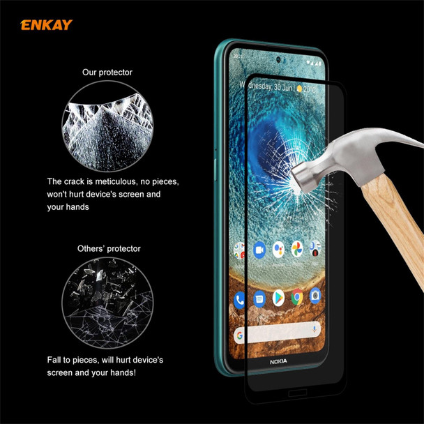 Nokia X10 / X20 5 PCS ENKAY Hat-Prince Full Glue 0.26mm 9H 2.5D Tempered Glass Full Coverage Film